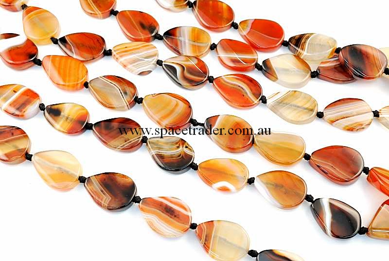 Agate - 20x25mm Teardrop Dream Agate Bead in 15 Pcs a Strand