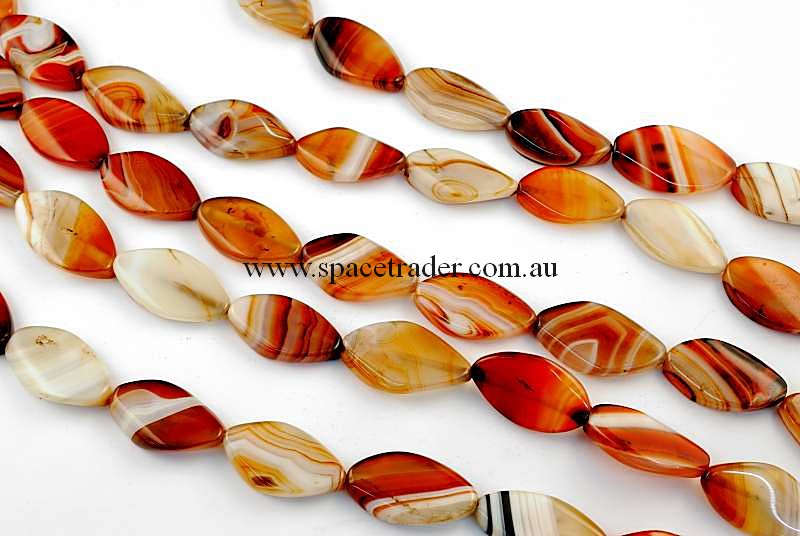 Agate - 18x28mm Marquise Dream Agate Bead in 14 Pcs a Strand