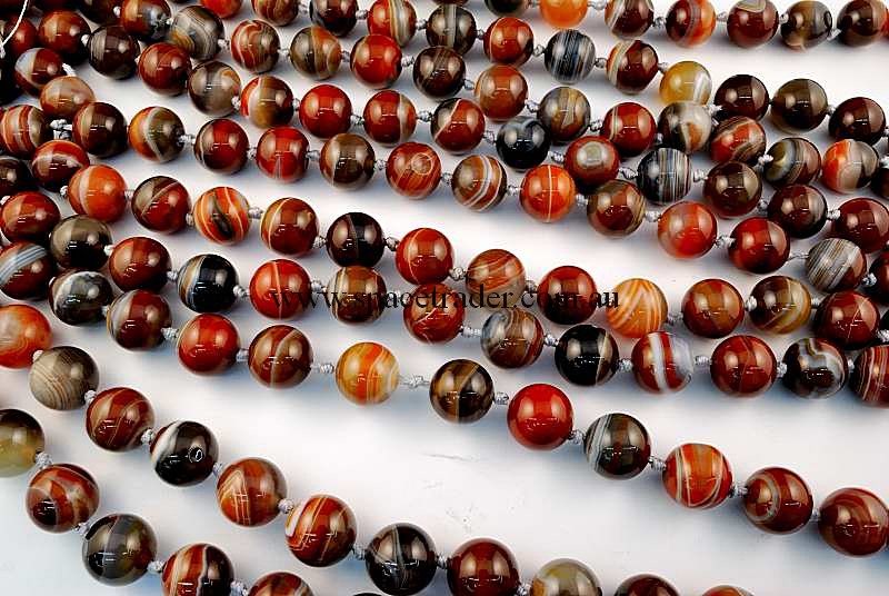 Agate - 16mm Plain Round New Botswana Agate in 21 Pcs a Strand