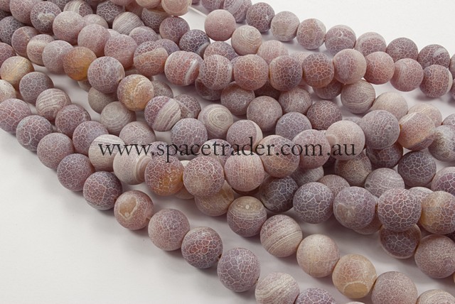 04mm Plain Round Frosted Fire Red Agate Bead - 40cm strands