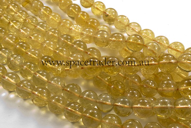 04mm Plain Round Heated Citrine Bead - 40cm strands