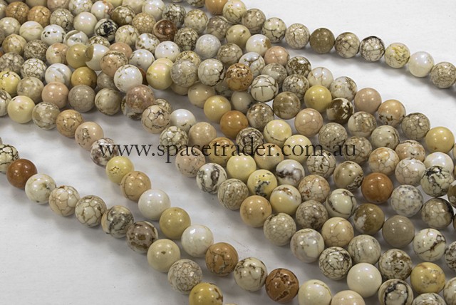 04mm Plain Round Howlite (Milk White) Bead - 40cm strands