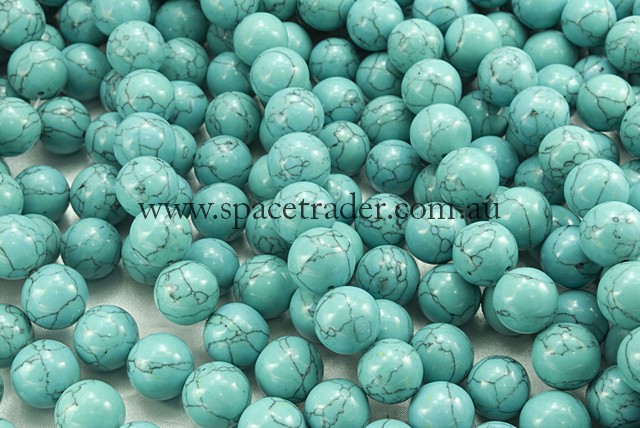 04mm Plain Round Imitation Green Blue Turquoise Bead - 40cm strands