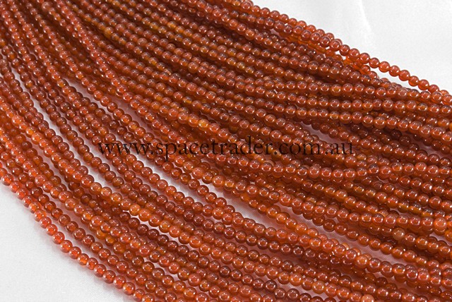 04mm Plain Round Carnelian red (Heated Dyed) Bead - 40cm strands