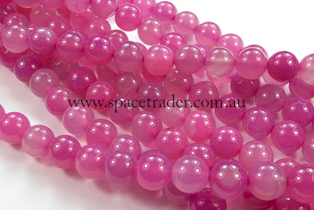 04mm Plain Round Pink Agate Bead - 40cm strands