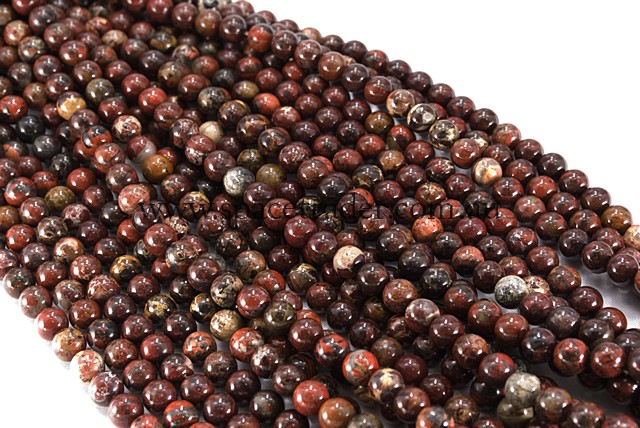 04mm Plain Round Poppy Jasper Bead - 40cm strands