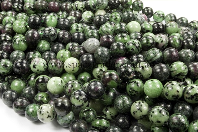 06mm Plain Round Ruby Zoisite Bead - 40cm strands