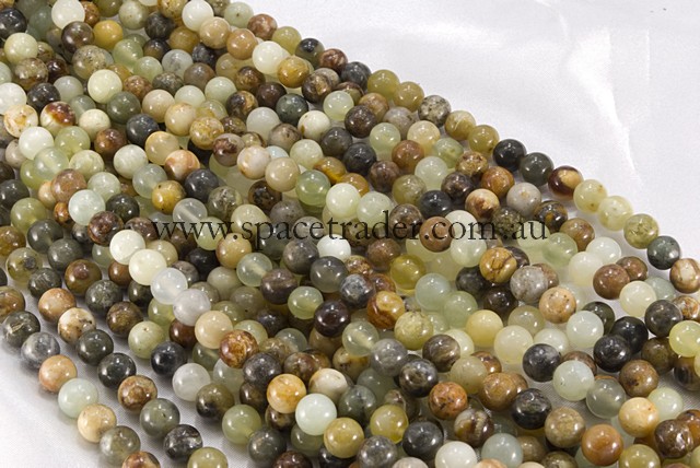 04mm Plain Round Serpentine Jade Bead - 40cm strands