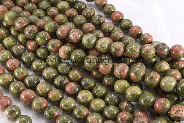 04mm Plain Round Unakite Bead - 40cm strands