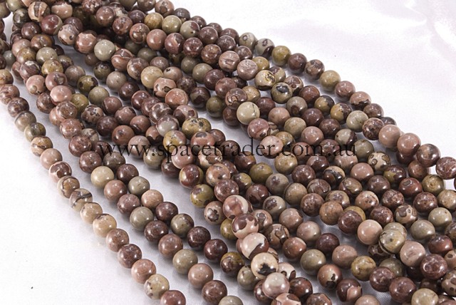 04mm Plain Round Variegated Jasper Bead - 40cm strands