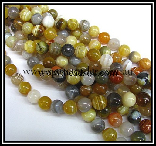 10mm Plain Round Yellow Botswana Bead - 40cm strands