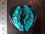 glass - foil - 10112-016 - 50mm heart - aqua x 1 KG