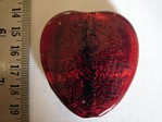 glass - foil - 10112-002 - 50mm heart - red x 1 KG