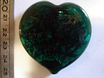 glass - foil - 10112-003 - 50mm heart - dark green x 1 KG