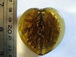 glass - foil - 10112-317 - 50mm heart - amber x 1 KG