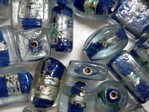 glass - foil - 4853-304 - clear/foil - dark blue mix x 1kg