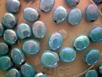 glass - 1700-296 - 6 x 4mm flat oval - turquoise x 1 KG