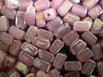 glass - 1697-308 - 6 x 4mm rectangle - pink x 1 KG