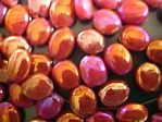 glass - 1700-031 - 6 x 4mm flat oval - opaque red x 1 KG