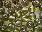 glass - round - 10mm - 1730-014 transparent olive x 1 KG