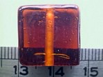 glass - 1825-008 - 15mm flat square - brown x 1 KG