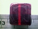 glass - 1825-001 - 15mm flat square - dark red x 1 KG