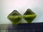 glass - 1818-314 - 10mm X cube - transparent peridot x 1 KG