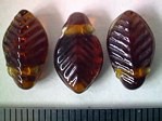 glass - 1758-008 - 14 x 8mm leaf - brown x 1 KG