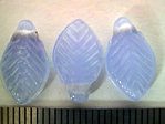 glass - 1758-294 - 14 x 8mm leaf - translucent denim blue x 1 KG