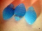 glass - 1758-293 - 14 x 8mm leaf - translucent blue x 1 KG