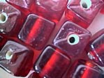 glass - 1901-001 - 10mm cube - transparent red x 1 KG