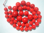 glass - graduated round - 031 bright red x 60cm strand