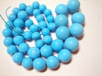 glass - graduated round - 296 turquoise blue x 60cm strand