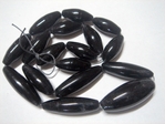 glass - graduated oval - 039 black x 5 x 60cm strands