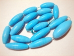 glass - graduated oval - 296 turquoise blue x 5 x 60cm strands