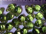 glass - 4884-314 - 6 x 10mm polished drop - peridot green x 1kg