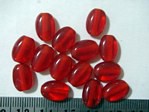 glass - 1535-312 - 12 x 8mm  flat oval - cherry red x 1 KG