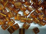 glass - 4731-019 - 8mm cube - mid brown x 1 KG