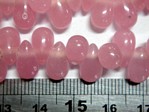 glass - 4884-309 - 6 x 10mm polished drop - opaque pink x 1kg