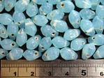 glass - 4884-293 - 6 x 10mm polished drop - light sky blue x 1kg