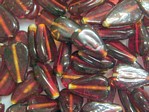 glass - 1813-002 - 15 x 10mm leaf - trans red x 1 KG