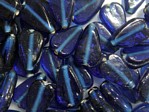 glass - 1813-006 - 15 x 10mm leaf - trans dark blue x 1 KG