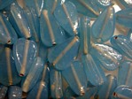 glass - 1813-293 - 15 x 10mm leaf - translucent light blue x 1 KG