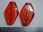 glass - 1823-011 - 22 x 14mm flat diamond - trans orange x 1 KG