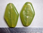 glass - 1823-288 - 22 x 14mm flat diamond - grass green x 1 KG