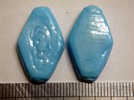 glass - 1823-296 - 22 x 14mm flat diamond - turquoise x 1 KG