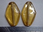 glass - 1823-317 - 22 x 14mm flat diamond - amber x 1 KG