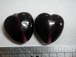 glass - 1828-007 - 18mm heart - trans purple x 1 KG