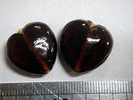 glass - 1828-008 - 18mm heart - brown x 1 KG