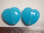 glass - 1828-284 - 18mm heart - translucent mid blue x 1 KG